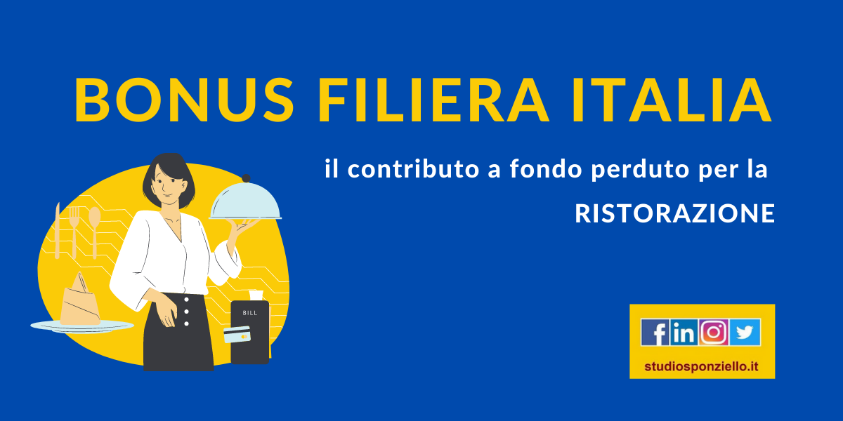 bonus filiera italia contributo a fondo perduto per la ristorazione