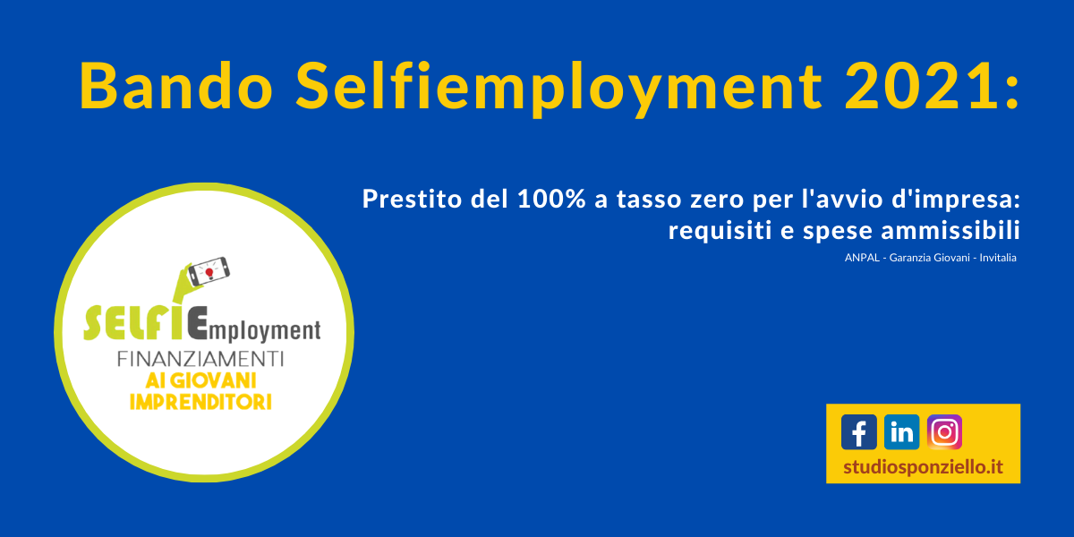 bando selfiemployment invitalia anpal garanzia giovani