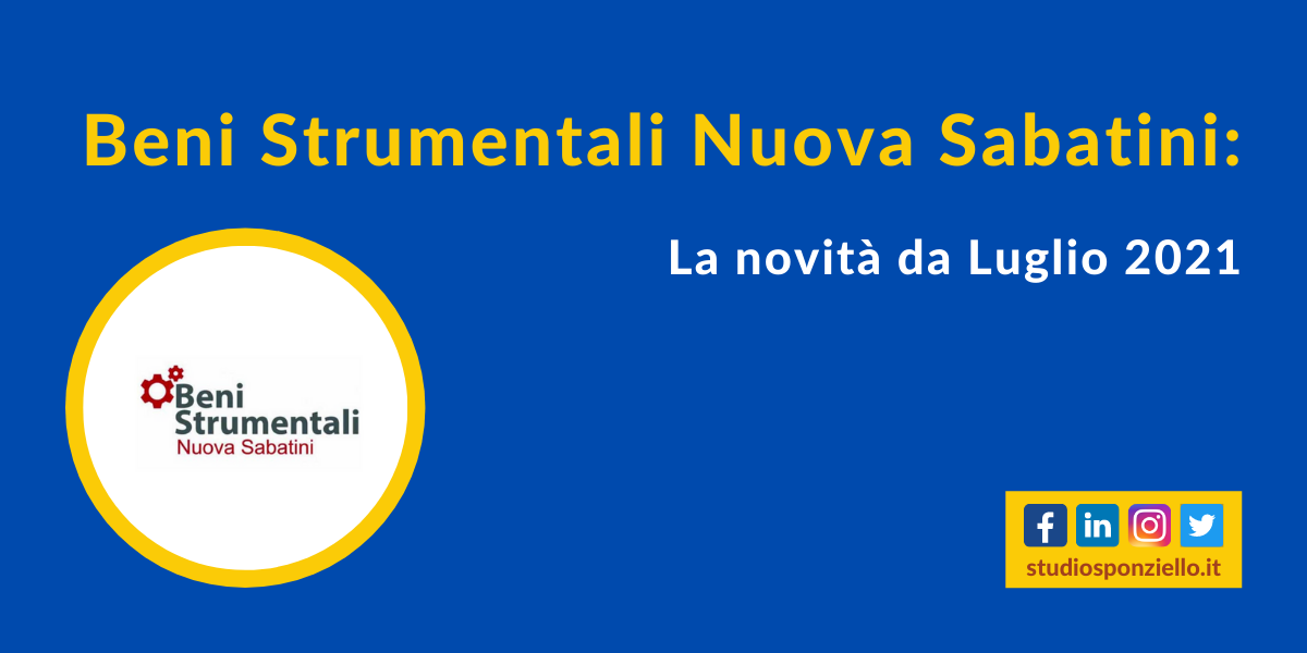 Nuova Sabatini: Ecco La Novità Da Luglio 2021 | Studio Sponziello