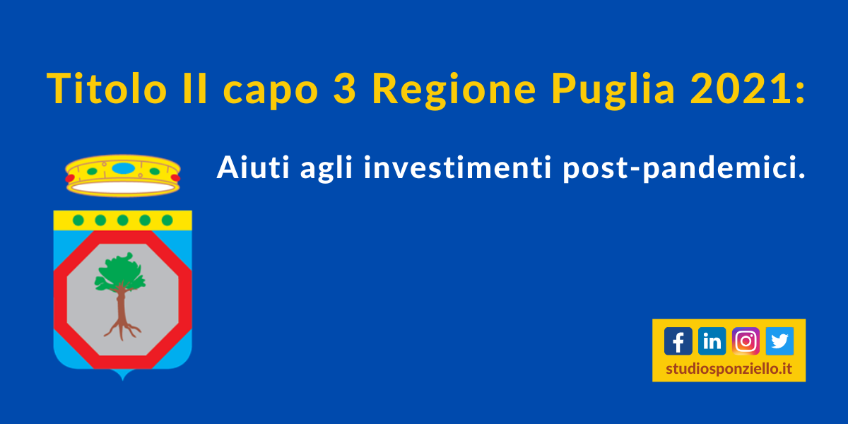 titolo II capo 3 regione puglia 2021