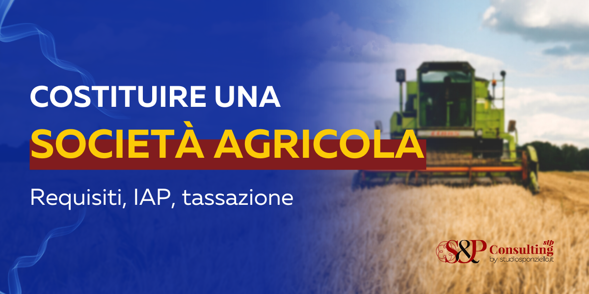 costituire società agricola