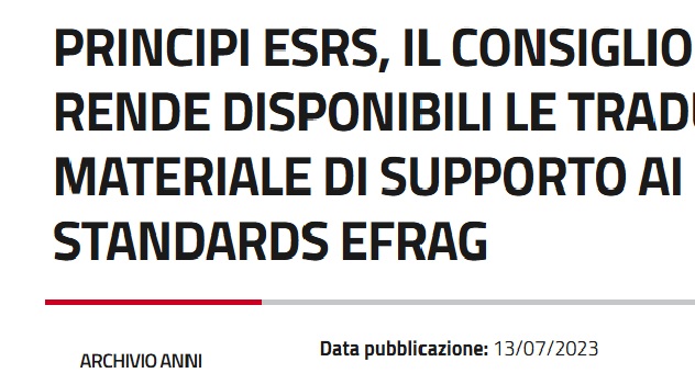 traduzione italiana ESRS